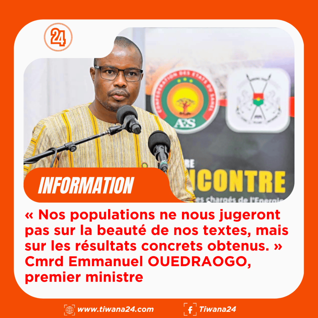 « Nos populations ne nous jugeront pas sur la beauté de nos textes, mais sur les résultats concrets obtenus&nbsp;»